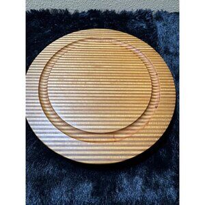 Vintage Verpaco Bethel Vermont Striped Cutting Board  Wood Juice Grooved